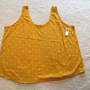 Old Navy mustard yellow polka dot sz xxl tank NWT